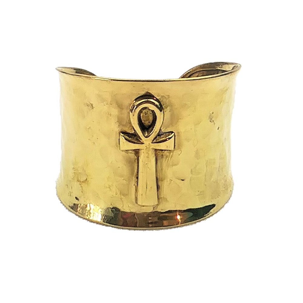 Brass Ankh Cuff Bracelet